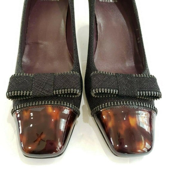 Stuart Weitzman Tortoise Shell Cap Toe Heels 7SS - Picture 11 of 11